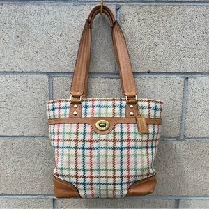Coach, Hampton Tattersall (Plaid) Wool, Shoulder Bag